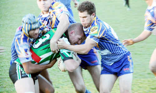 A Mary Valley Stags player is wrapped up in a tackle against the Pomona Cooran Cutters at the weekend. A Mary Valley Stags player is wrapped up in a tackle against the Pomona Cooran Cutters at the weekend.